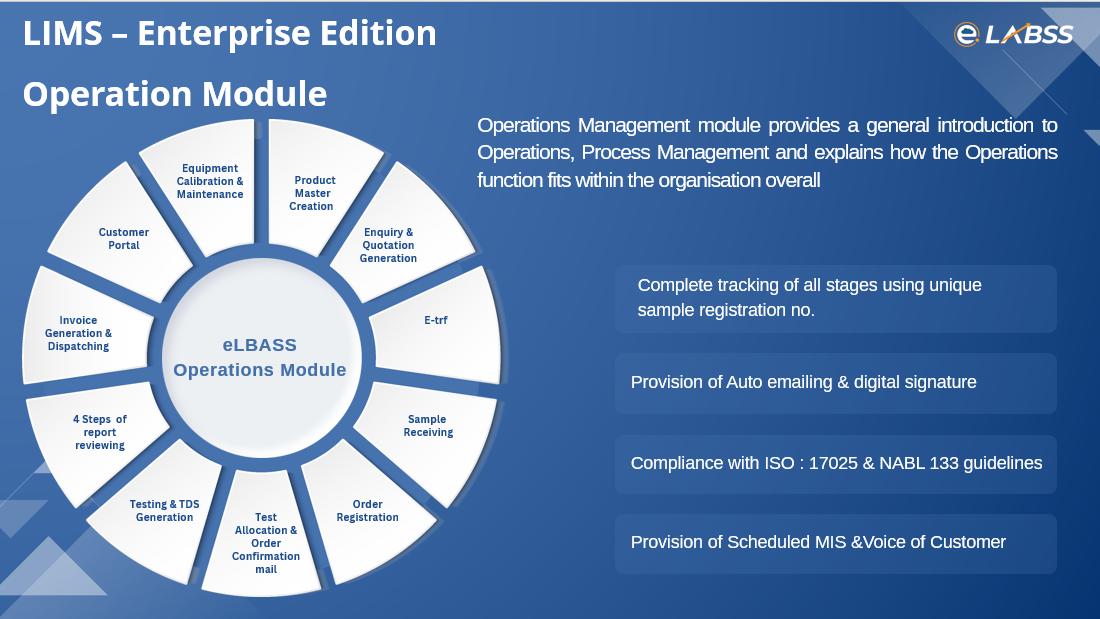 screenshot of eLABSS LIMS